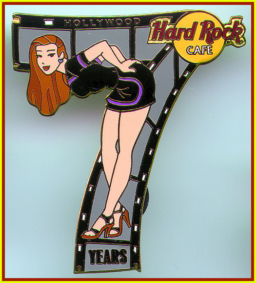 Hard Rock Cafe HOLLYWOOD CA 2003 7th Anniversary PIN Sexy Waitress