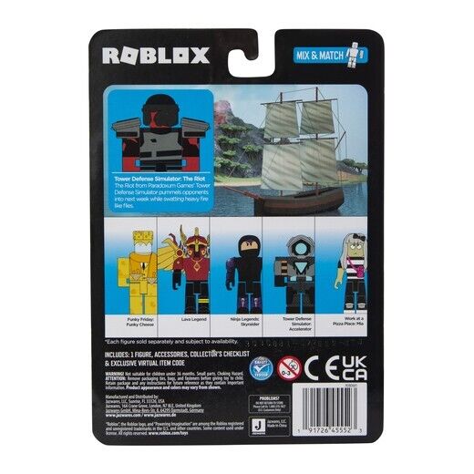 ROBLOX Action Figure COLLECTION TOWER DEFENSE SIMULATOR RIOT Virtual Code  SHIELD