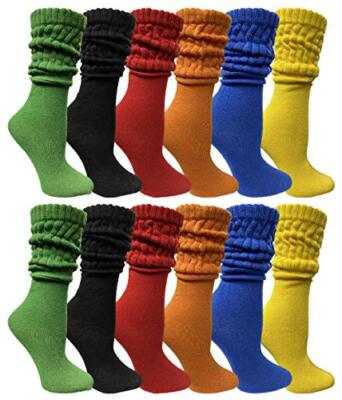 6 Pack Yacht & Smith Scrunch Socks for women Slouch Sock, Knee High Boot Sock