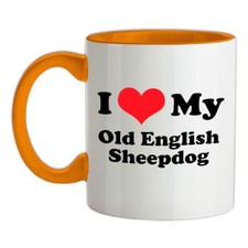 I Love My Inglese Antico Cane da Pastore - Ceramica Mug - Cucciolo Proprietario