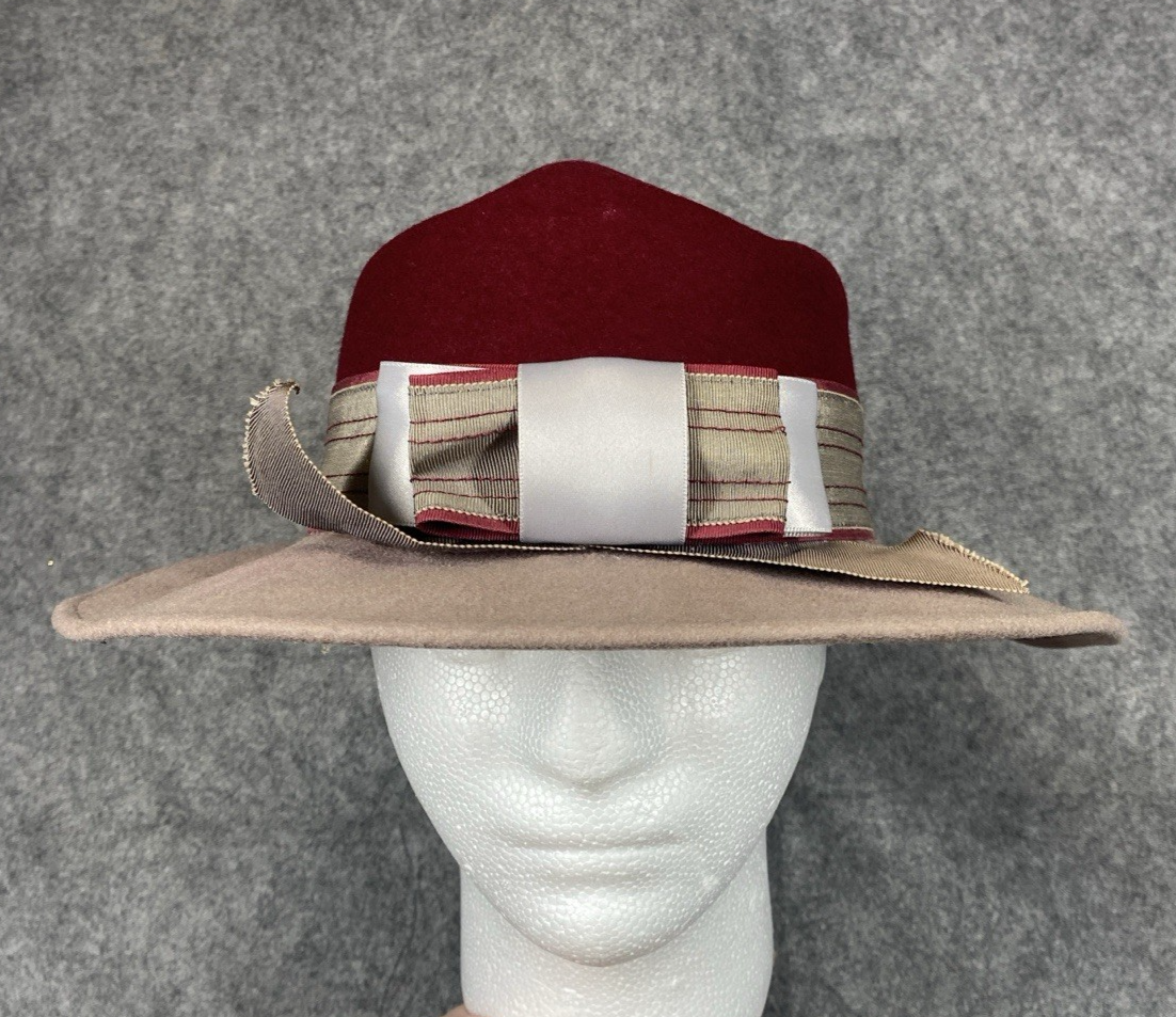 Micheal Howard Hat Womens Maroon Purple Georgie Stripe Bow  display picture 3