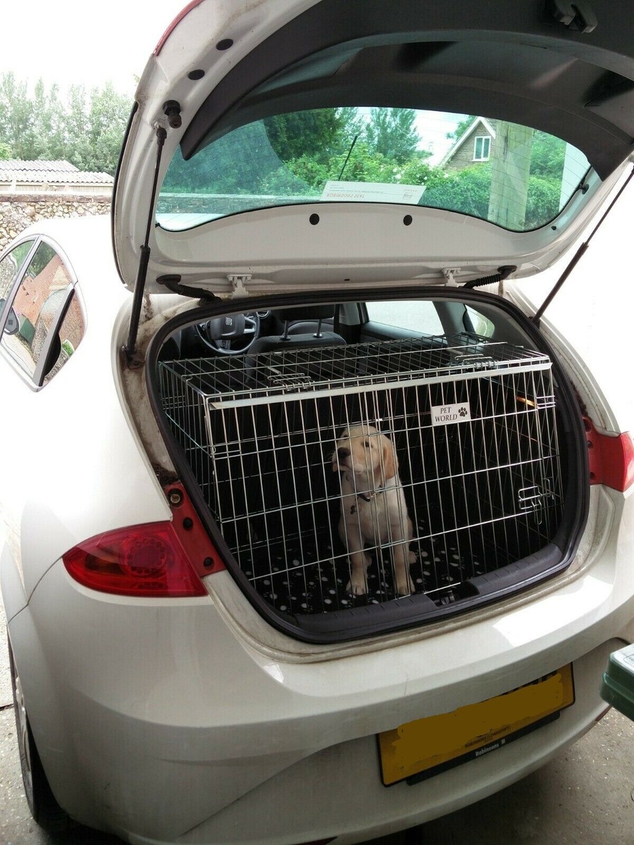 Sloping Car Dog Cage Boot Travel Crate Puppy Guard for PEUGEOT 207