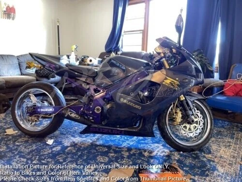 8" 3D Vinyl "S" Logo&Letter Decal+6.25" GSXR Fairing Sticker Suzuki Chrome Red - Bild 8 von 12
