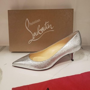 metallic kitten heel pumps
