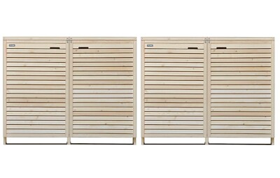 Mülltonnenbox aus Holz mit Rückwand bis 240 Liter in natur Modell Adria 4 Tonnen