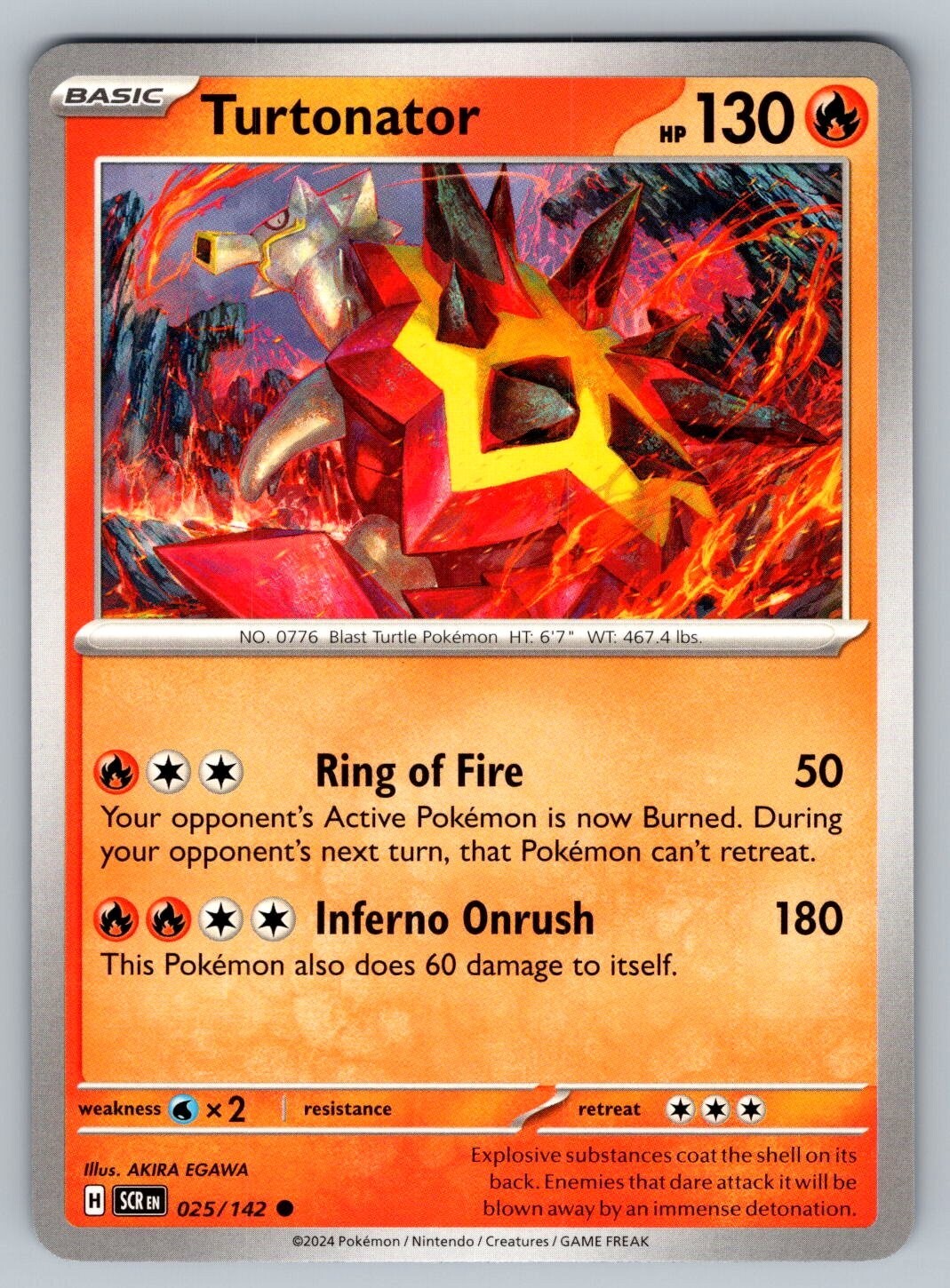 Pokemon Stellar Crown Turtonator 025/142 NM/M