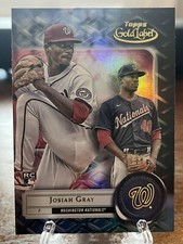 2022 Topps Gold Label Base Class 1 Black #80 Josiah Gray - Washington Nationals