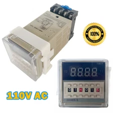 US Stock AC 110V Digital Precision Programmable Time Delay Relay DH48S-S & Base
