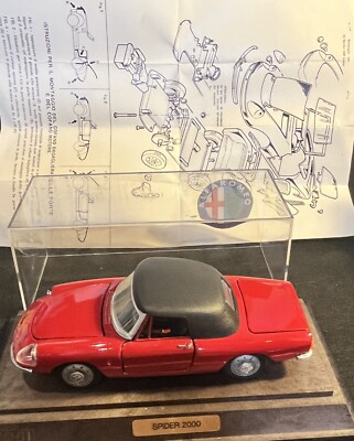 TOGI Italy 1970s Red ALFA ROMEO SPIDER 2000 1:23 Scale Car with