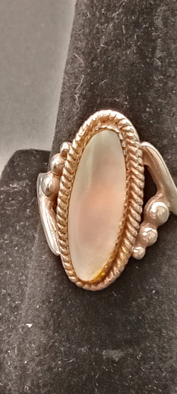 Native Sterling Silver Abalone Shell Ring Sz (SJ1… - image 4