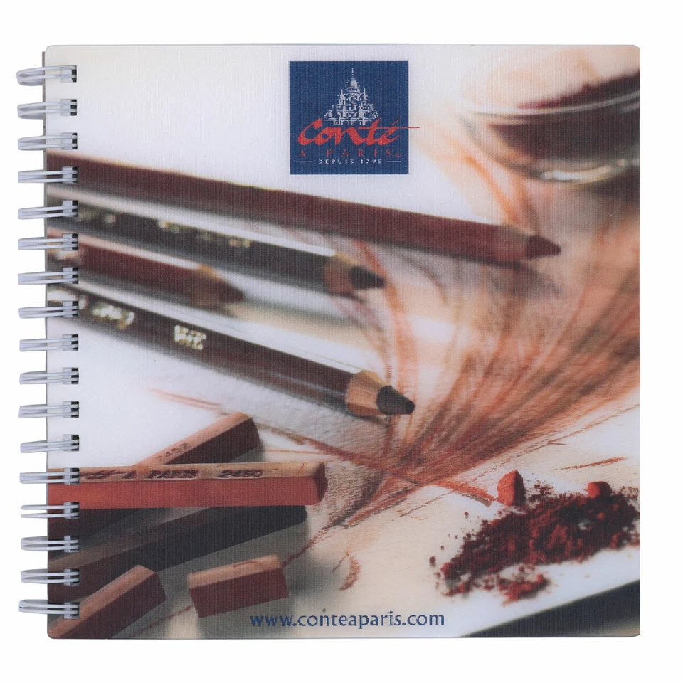 50 Blatt Skizzenbuch mit Hologramm im Deckblatt Conte a PARIS - 15 x 15 cm
