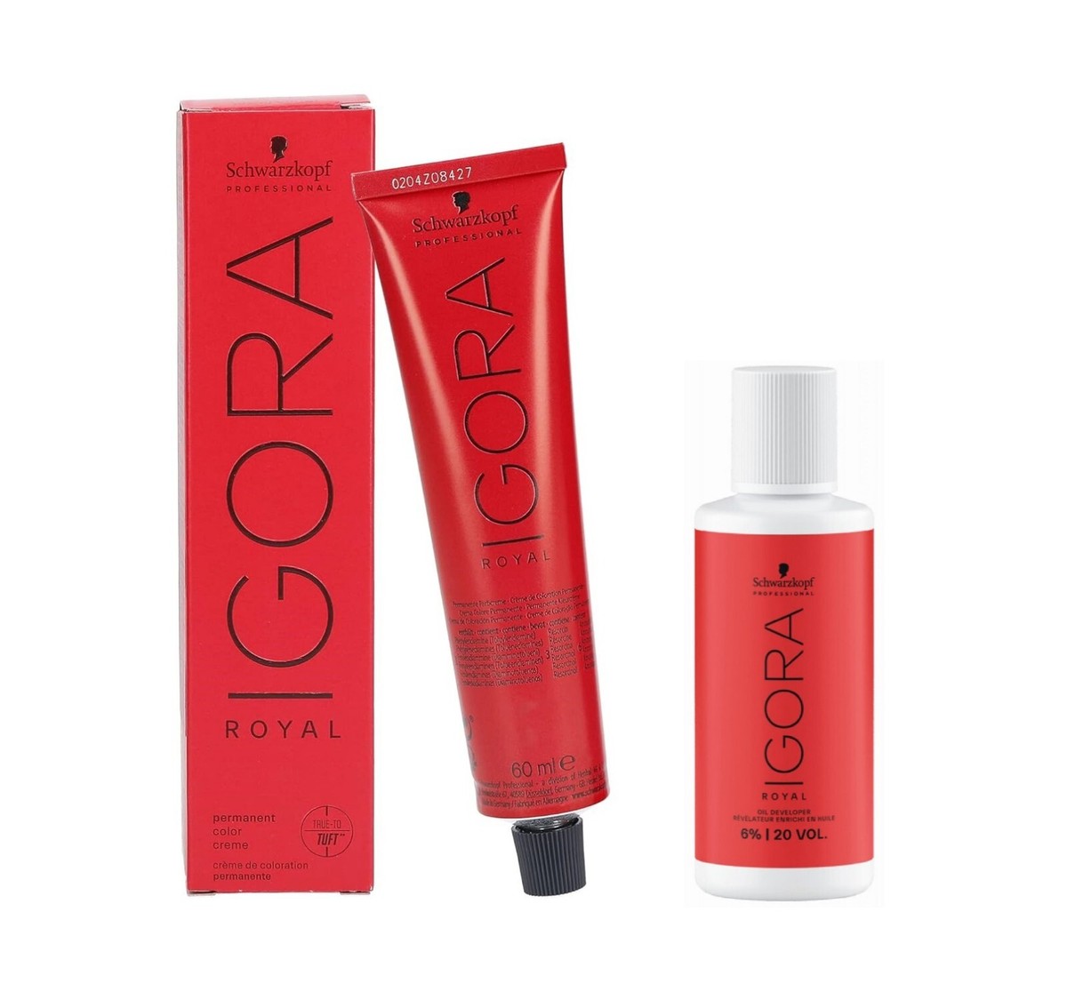 2 PACK) Schwarzkopf Igora Royal Color & 20 vol Developer, 2 oz