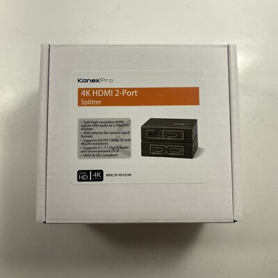 SP-HD1X24K, KanexPro 2-Port 4K HDMI Splitter
