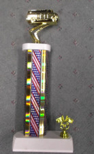fourgon véhicule trophée prix patriotique large base salon de l'auto avec garniture drapeau à damier