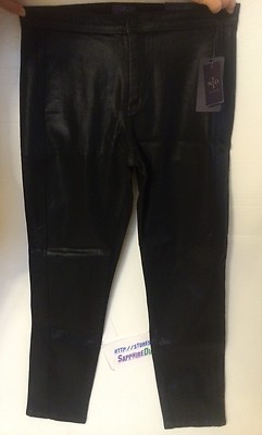 Legging Femme Enduit NYDJ Antonia - Réf. M40B57CC3400 - Noir Taille 8 - Neuf Avec Étiquettes - Coupe Skinny