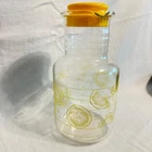 Vintage Pyrex Corning 3515 Glass Juice Carafe Pitcher Lemon Slices 2 Quart