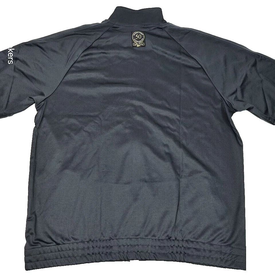 Chaqueta deportiva Reebok 2XL para hombre gris/blanco/dorado cremallera completa hip hop de colección retro nueva con etiquetas Foto 4 de 4