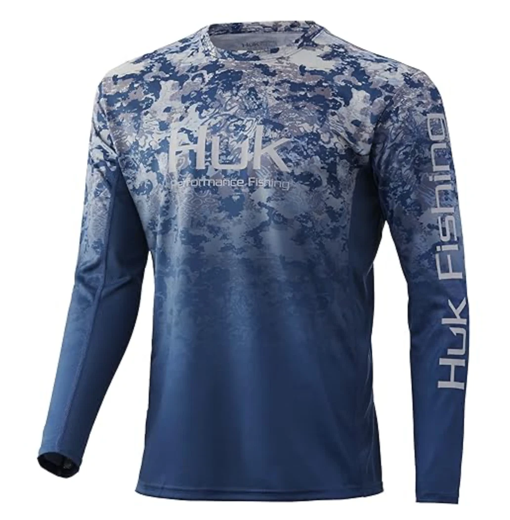 Huk Men's Icon X Camo Long Sleeve Shirt Performance Fishing Tide Change Fade S