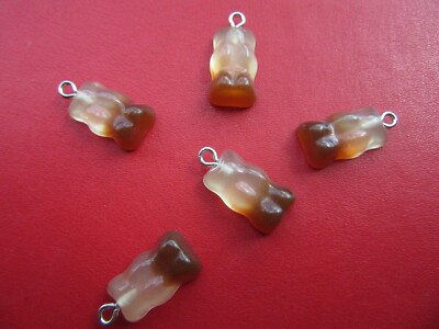 5 X COLA GUMMIBÄRCHEN CANDY CHARMS KUNSTHARZ ANHÄNGER SCHMUCKHERSTELLUNG