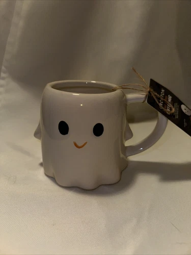 3-D Ghost Mug Stoneware from Crofton Halloween NEW set of 4