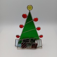 Christmas Tree with Presents Tabletop/ Window Sill Suncatcher