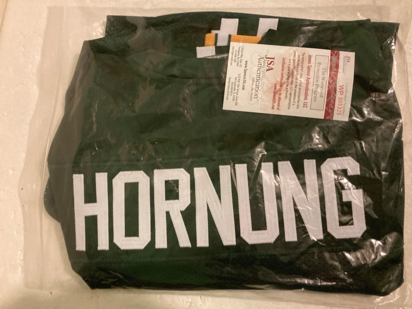 Paul Hornung Autographed Signed Green Bay Packers XL jersey JSA WP985325 