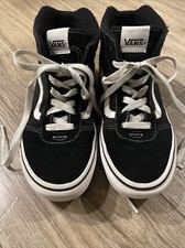 VANS SK8 Black Suede Hi Top Sneakers Shoes Youth 4 EUC