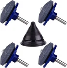 5PC Lawn Mower Balancer Blade Sharpener Kit Garden Tool For Drill Grinder Stone