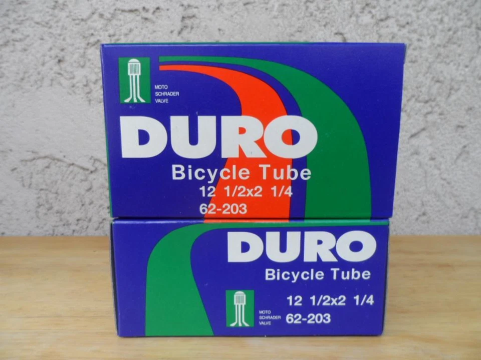 DURO Pair of Two 12" 1/2x2 1/4 Bicycle Inner Tubes Pair of 12" stroller tubes