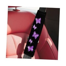 2PCS Car Seat Belt Covers, Butterfly Design for Women Purple