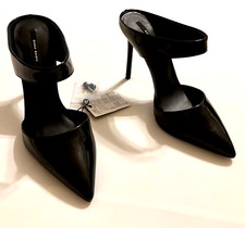 NIB Zara Black Patent Heeled Mules Stiletto Shoes SZ US 5 EU 35 Party Cocktail