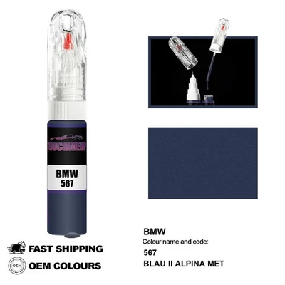 POUR BMW BLAU II ALPINA MET 567 Kit de fixation pinceau stylo peinture retouc... - Photo 1/4