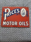VINTAGE PRICE’S MOTOR OILS PORCELAIN SIGN PETROLEUM 10”x7.5” Advertisement Sign