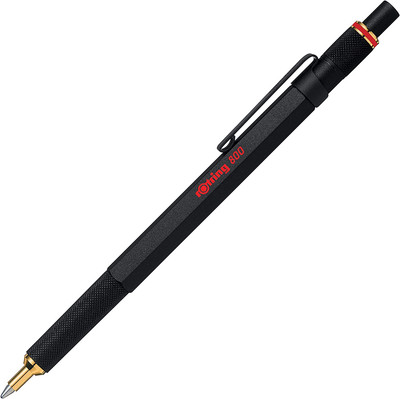 Rotring 800 Retractable Ballpoint Pen Medium Point Black