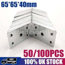 50/100PCS 65*65mm Heavy Duty Steel Reinforced Corner Angle Bracket L Shape Plate