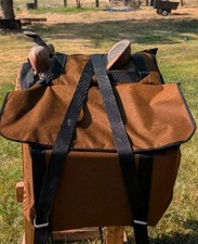 Western Horse Riding Saddle Pannier Bags  Hunting Camping Trip/Outfitter/ brown