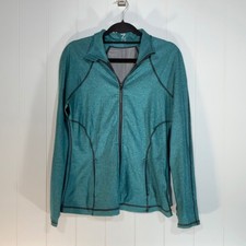 Z by Zella Womens Teal Heathered Full Zip Active Jacket Mesh Back Medium