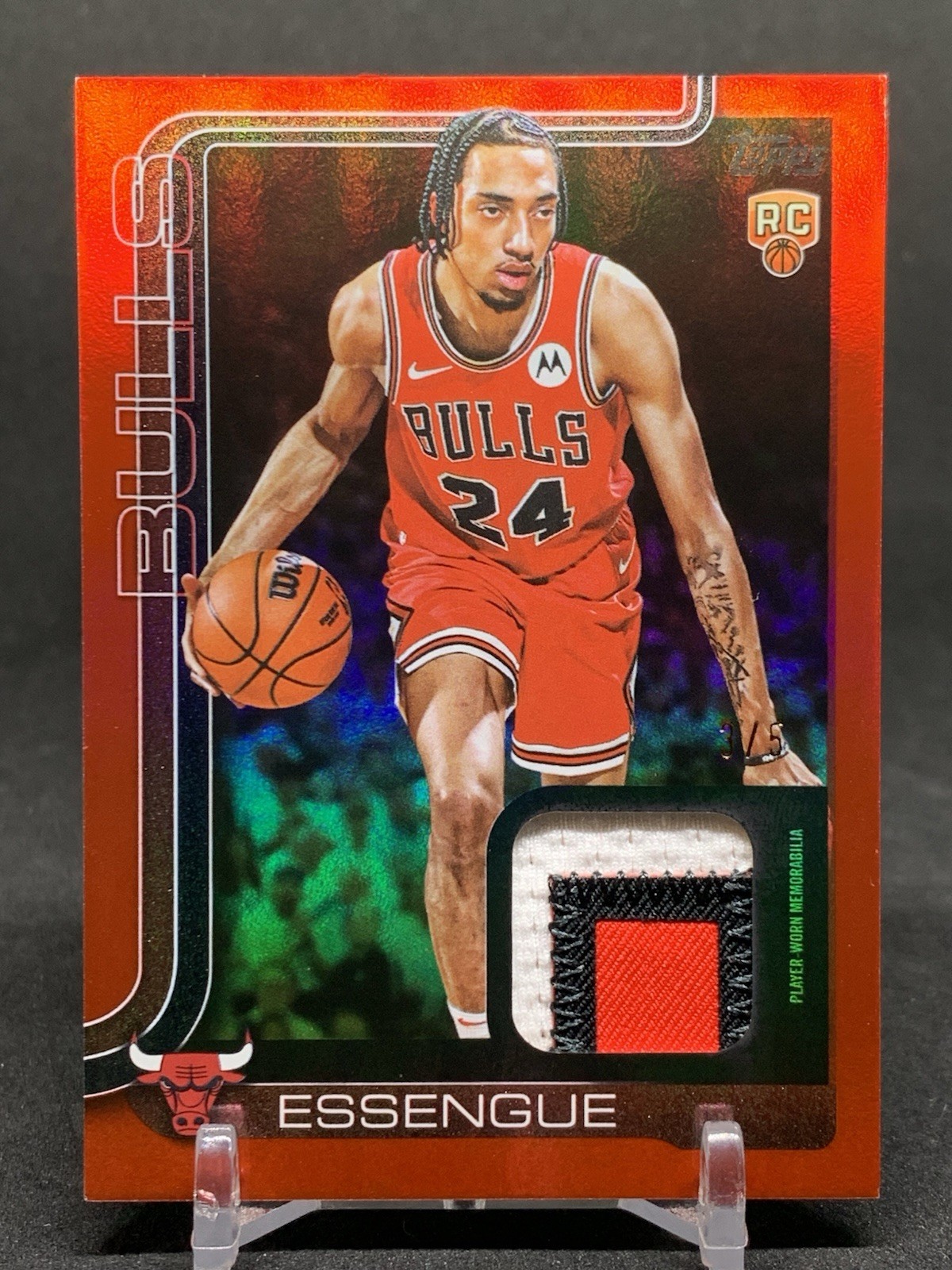 2025-26 Topps Noa Essengue Rc Flagship Real One Patch /5 Red Rainbow Rare