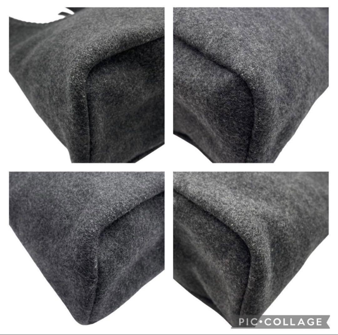 MIU MIU Shoulder Bag Purse Wool Gray Authentic — image 6
