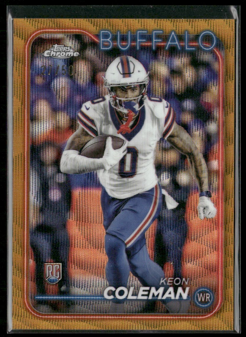 2024 Topps Chrome Football - Keon Coleman RC #209 Gold Wave Refractor /50