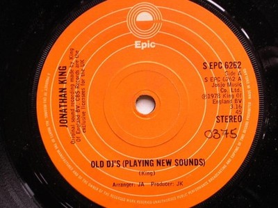 Jonathan King Old DJs 7'' Epic SEPC6262 EX 1978 there is handwritten number on...