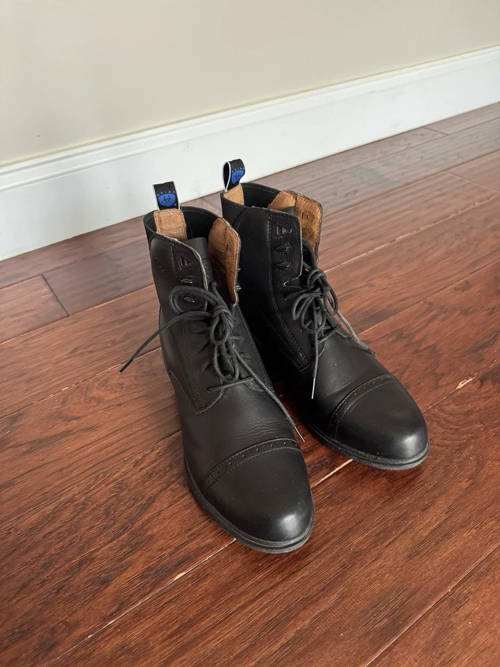 Ariat Paddock Boots Womens Size 9 Heritage 4LR Rider Black Lace Up 10000811 - Image 3 of 4