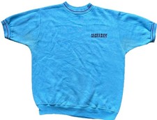 Vintage Champion Sweatshirt 1960s 1970s Short Sleeve Sashabaw Blue USA M