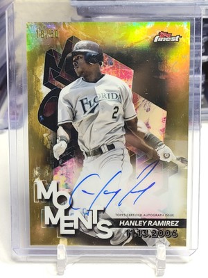 2024 Topps Finest Hanley Ramirez Moments Auto Gold Refractor /50 Marlins