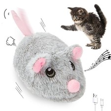 Pawsayes Cat Toys Squeaky Rechargeable Moving Mouse with Dynamic Magic Tail, ...