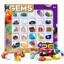 Byncceh Rock Collection for Kids - 25 Unique Gemstones Crystals - Educational