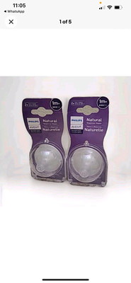 Philips AVENT 1m+  Nipples (4 Pacifier) Natural Response Nipple 1M (Lot Of 2)