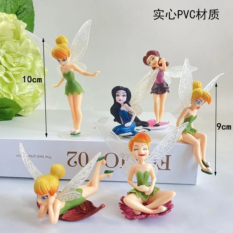 6pcs Kids Tinkerbell Mini Fairy Dolls Animation Cartoon Figures Toy Set USA Sell