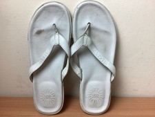 Ugg Australia Men’s Off White Leather Flip Flops Size Uk 11 F10011b