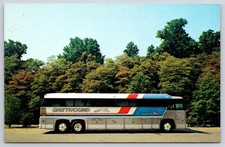 Greyhound Americruiser Bus Red White Blue Transportation 1970s